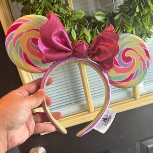 Disney Lollipop Ears Headband with Pink Bow